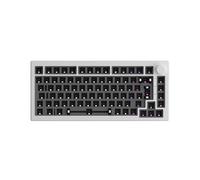 Akko Kit de Bricolage pour Clavier de Jeu ISO 5075S, Plaque PCB à Montage sur Joint échangeable à Chaud, Clavier mécanique avec LED orientées sud Via programmable pour Win/Mac (Blanc)