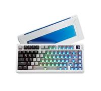 Akko MOD007 V5 HE Clavier de jeu filaire à déclenchement rapide en aluminium avec écran personnalisé Plaque FR4 blanc, interrupteur Astrolink