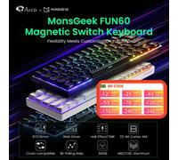 MONSGEEK FUN60 Clavier de jeu avec déclencheur ultra rapide, interrupteur magnétique 8K, clavier TMR en aluminium, multimode, noir brillant MagMech (interrupteur magnétique éblouissement)