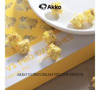 Akko V3 crème jaune Pro commutateur 5 broches 50gf linéaire avec tige anti-poussière Stable pour clavier mécanique Mx (45 pièces) 1 Box(45pcs)