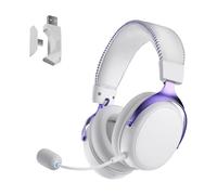 Akko Verge S9 Casque Gaming sans Fil 25ms Faible Latence Pilotes 53mm | Design Léger 270g, Quad Mode 2.4G Bluetooth Filaire, Micro Anti-Bruit, Batterie 250H, PC PS5 PS4 Gaming, Violet Blanc