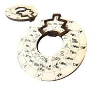 Akkorfrad Music - Quinten Wheel En Bois Pour La Théorie Musicale, Aide À L'apprentissage Interactif Pour Les Symboles Et Les Clés Des Accords | Grade Tool For Guitaristes Pianistes Song Auteur-composi