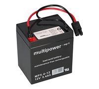 Akkuman.de Akkutechnik Vom Fachmann Multipower Batterie au plomb AGM 12 V 5,4 Ah avec prise pour tondeuse à gazon, compatible avec Sabo 43-Vario E Toro Briggs Stratton