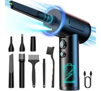 AKLIFFE Aspirateur Voiture Souffleur PC Electrique 3 en 1, 7800mAh, 120.000 TR/Min 3 Vitesses Bombe Air Sec - Nettoyage PC avec Lumière LED, Souffleur Air Comprimé pour Clavier d'ordinateur de Voiture