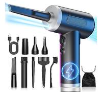 AKLIFFE Souffleur Air Comprimé-120000 TR/Min de Pulvérisation d’Air Comprimé avec Batterie 7800mAh, Kit de Nettoyage de Clavier d’Aspirateur à 3 Vitesses avec Lumière LED pour Le Nettoyage de PC