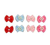 AKLOSIPY 24 Pièces Mignons Nœuds Colorés pour Poils d'animaux avec élastiques en Caoutchouc pour Chiens, Chats et Lapins-pour