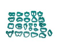 AKLOSIPY 25pcs Food Grade Plastic Cutters Ensemble avec des Styles Assortis pour l'artisanat de Bricolage et la Fabrication de Bijoux (vert foncé)