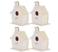 AKLOSIPY 4 Pcs d'oiseaux en Bois pour Ornements de Jardin - Ing pour Une Utilisation en Plein Air - Les Amateurs d'oiseaux