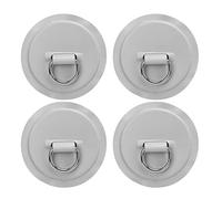 AKLOSIPY 4pcs Ensemble de Patchs PVC D en Acier Inoxydable avec Corde de 11,8 Pouces pour Planches à Pagaie et Accessoires de Rafting en Gris élégant