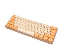 AKLOSIPY 61 Touches RVB Clavier de Jeu Couleur de Contraste Couleur Mécanique Clavier Filaire pour Le Bureau et Les Jeux - White Compact et Ergonomique (Beige orangé)