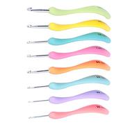 AKLOSIPY 8 Pcs à Crochet Ergonomique Ensemble pour les Mains Arthritiques, Outils de Tricot en Aluminium coloré avec une Poignée Confortable, pour les Débutants et les Experts