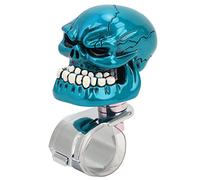 AKLOSIPY Bouton de Volant en Forme de Tête de Mort, Poignée de Puissance Anti-Suicide pour Voitures, Camions, Tracteurs, Bateaux - et Design en Métal pour Un Contrôle de Conduite amélioré. (Blue)