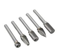 AKLOSIPY Burrs en Carbure de Tungstène 5pcs Réglés pour le Polissage, le Broyage et la Gravure - Outils pour les Métiers en Métal et en Bois (ACDFG)