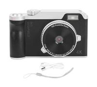 AKLOSIPY Caméra CCD, Enregistrement Vidéo HD 4K, Zoom Numérique 16X, Mise au Point Automatique, Appareil Photo Numérique Portable Vintage avec écran Rabattable de 2,4 Pouces, pour la (White)