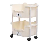 AKLOSIPY Chariot de Rangement à Roulement de Grande capacité avec Roues Lanceurs pour la Salle de Bain, la Cuisine, la Salle de Classe et Les Espaces étroits - 2 Couches, Facile à Assembler (2