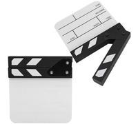 AKLOSIPY Clap de Scène de Réalisateur en Acrylique, Planche d'action de Film TV, Accessoire de Film avec Stylo pour Cinéastes et Acteurs (Tableau blanc noir et blanc PAV1BWE3S)
