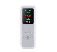 AKLOSIPY Compteur Geiger Détecteur de Rayonnement Nucléaire Portable avec écran Couleur TFT pour Test de Marbre Alarme en Temps Réel Dosimètre Multifonctionnel (WHITE)