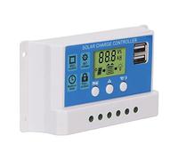 AKLOSIPY Contrôleur Solaire PWM avec écran LCD, 2 Ports USB, Régulateur 10A pour Systèmes 12V 24V - Haute efficacité et Fonctionnalités (10A)