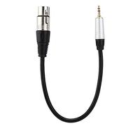 AKLOSIPY Convertisseur de Câble Stéréo 3,5 Mm Mâle vers XLR Femelle avec Connecteurs Plaqués or, Longueur 0, pour Microphone, Guitare et Table de Mixage