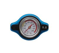 AKLOSIPY Couvercle de Capuchon de Radiateur Universel avec Jauge de Température, Alliage D'aluminium Durable pour la Modification de Voiture (Bleu lac)