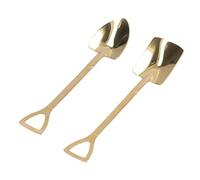 AKLOSIPY Cuillères à Dessert en Acier Inoxydable, 2 Pièces, au Design Ergonomique pour la Crème Glacée, les Fruits et Plus Encore, et Coffret Cadeau élégant (Ensemble d'or [Boîte noire])