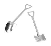 AKLOSIPY Cuillères à Dessert en Acier Inoxydable, 2 Pièces, au Design Ergonomique pour la Crème Glacée, les Fruits et Plus Encore, et Coffret Cadeau élégant (Costume d'argent [boîte noire])