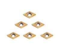AKLOSIPY DCMT070204 Insert en Carbure CNC 10 Pièces/boîte Pointe d'outil de Tournage de Tour à Revêtement doré de qualité US735 pour l'usinage de l'acier Inoxydable Norme ISO DCMT