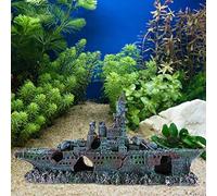 AKLOSIPY Décor d'aquarium de Bateau de Simulation-, Ornements Sûrs et Respectueux des Poissons pour Les Réservoirs d'eau Douce et 'Eau Salée