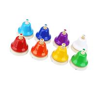 AKLOSIPY Ensemble de Cloches Colorées à 8 Notes - Clochettes en Métal Majeur Approuvées par Orff-Schulwerk pour les Enfants âgés de 3 à 8 Ans, Jouet éducatif Musical Montessori et Waldorf avec Notes