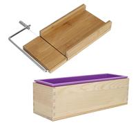 AKLOSIPY Ensemble de -moules pour Fabrication de Pain et de Bougies, Savon Fait à la Main, avec Planche en Bambou Antiadhésive et Couvercle pour un Artisanat Facile (Set 4 (assiette plate en bambou