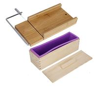 AKLOSIPY Ensemble de -moules pour Fabrication de Pain et de Bougies, Savon Fait à la Main, avec Planche en Bambou Antiadhésive et Couvercle pour un Artisanat Facile (Set trois (assiette plate en