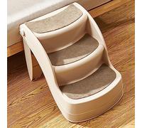 AKLOSIPY Escalier Pliable pour Animaux de Compagnie pour Petits Chiens et Chats - Rampe Antidérapante et Facile à Utiliser pour canapé, Lit, Utilisation Intérieure et Extérieure (Beige)