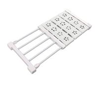 AKLOSIPY Étagère de Placard Extensible Blanc Teles Solution de Garde-Robe sans Drille Polyvalente 24cmx50-80cm (38-55cm / 15-21.7in Longueur)