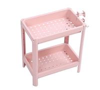 AKLOSIPY Étagère de Rangement au Sol de Salle de Bain avec roulettes, étagère d'angle Autoportante à 3 Niveaux pour Salle de Bain, Cuisine, Espaces étroits - Design Fin Multicouche, Plastique, (2