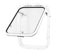 AKLOSIPY Fenêtre de Camping-Car avec Angle d'ouverture de 45 ° à 90 °, Cadre en Alliage d'aluminium, Verre trempé de 8 Mm pour Bateau et Yacht (sans Cadre Fixe)