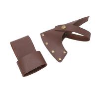 AKLOSIPY Gaine Légère en Cuir PU, Housse de Protection de Tête et de Poignée en Métal Portable pour Le Camping en Plein Air, Marron