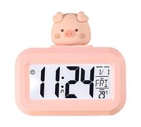 AKLOSIPY Horloge électronique de Dessin animé Mignon avec LED Ecran Réveil Numérique pour Chevet Conception D’Homme Spatial Affichage de la Date de l'heure et de la Température