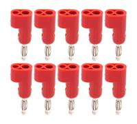 AKLOSIPY J.10026 Connecteurs Banane sans Soudure Empilables de 4 Mm - Lanterne - Fiches Banane Réutilisables de 4 Mm avec Boîtier en Laiton et ABS, Paquet de 10 pour équipements de Test,