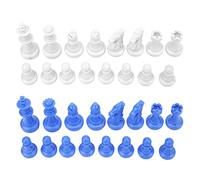 AKLOSIPY Jeu d'échecs Médiévaux en Plastique, 32 Pièces, Hauteur Roi 49mm, sans échiquier pour la Compétition