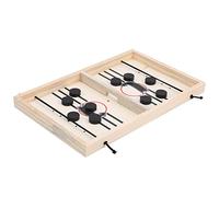 AKLOSIPY Jeux Toy Fast Puck Winner Board Desktop Battle -in- Bumper Chess - Jeu de Hockey éducatif en Bois pour Les 4 à 12 Ans, Jouet Interactif Familial de Table Portable avec Boîte de Rangement