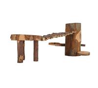 AKLOSIPY Jouet de Plate-Forme de Hamster en Bois-échelle de Support de Terrain de Jeu Chinchilla en Bois Sûr pour Les Activités de Mastication et d'escalade