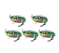 AKLOSIPY Jouet pour Animaux de Compagnie, Grenouilles en Feuille de Fer Mécanique, 5 Pièces, pour Chats et Chiens, Jouets d'action Amusants à Ressort pour des Heures de Jeu (Grenouille
