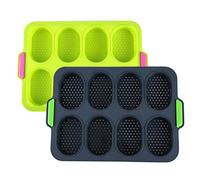 AKLOSIPY Jumping Star Plaque de Cuisson Française en Silicone Antiadhésive de qualité Alimentaire pour Fours et -ondes, pour la Cuisson de Baguettes, Gâteaux et Biscuits (gris foncé)