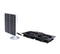 AKLOSIPY Kit à Double Ventilateur à Double Panneau Solaire 20 W pour les Serres, les Poulettes, les Hangars et les Animaux de Compagnie - et une Installation Facile