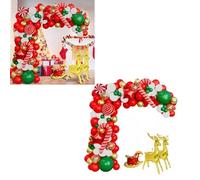 AKLOSIPY Kit d' de Guirlande de Ballons de Noël, Ballons Festifs Métalliques or Vert Rouge Blanc pour Décorations et Célébrations de Vacances