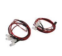 AKLOSIPY Kit de Lumières de Conversion de Voiture RC 2 Pièces 7.4V avec 2 Lumières LED Rouges et LED Blanches pour des Performances Nocturnes Améliorées
