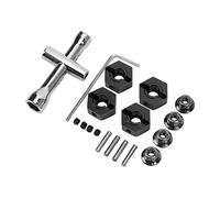AKLOSIPY Kit de Moyeu Hexagonal de Roue en Alliage d'aluminium de 14 Mm, Adaptateur de Mise à Niveau Universel pour Voitures Senton/10 RC (Black)