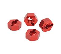 AKLOSIPY Kit de Moyeu Hexagonal de Roue en Alliage d'aluminium de 14 Mm, Adaptateur de Mise à Niveau Universel pour Voitures Senton/10 RC (Rouge)