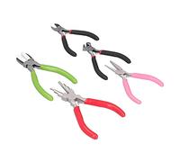 AKLOSIPY Kit de Pinces à Bijoux en Acier à Haute Teneur en Carbone de 5 Pièces avec Poignée en Caoutchouc pour les Outils de Sertissage, d'enroulement et de Fabrication de Bélières