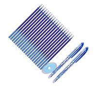 AKLOSIPY Lot de 23 stylos effaçables - Pointe de 0,5 mm, poignée confortable lavable, comprend 2 stylos effaçables, une gomme et 20 recharges - Stylo gel d'écriture et ensemble de recharge